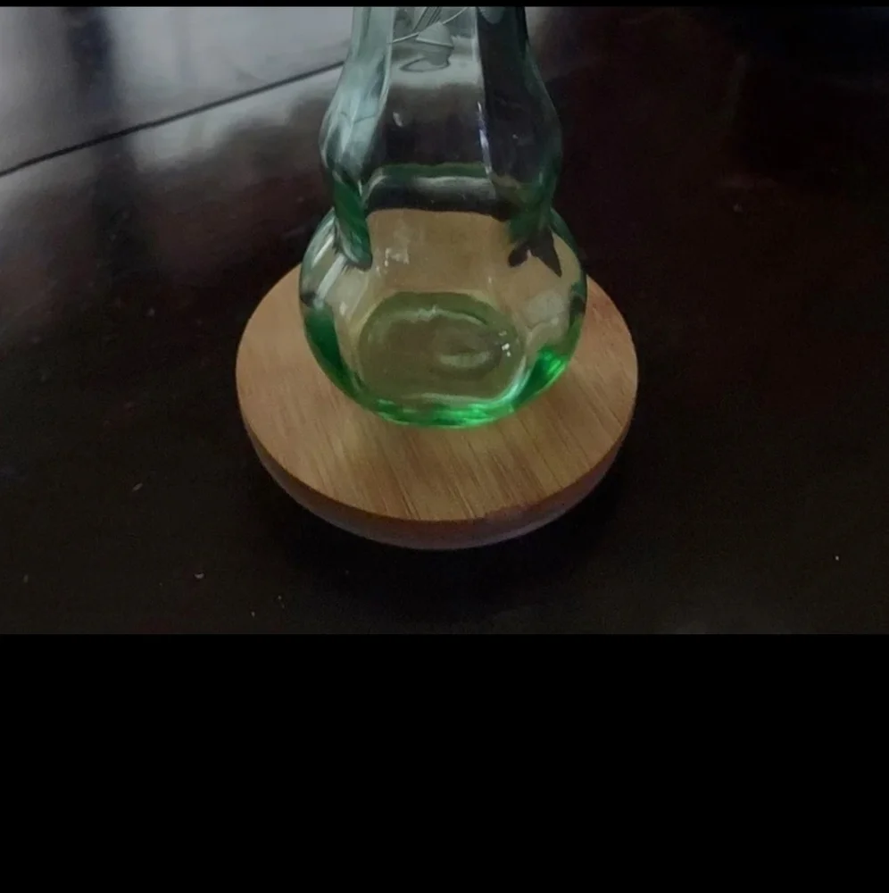 Vintage Depression Glass Etched Glass Delicate Fluted Bud Vase - 8 inches EUC